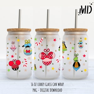 Magical Christmas Libbey 16 oz, Merry Christmas Glass Can 16oz, Santa Tumbler