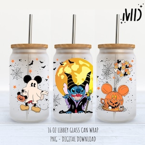 Halloween Magical Libbey 16 oz, Halloween Magical Glass Can 16oz, Scary Horror Tumbler 16oz
