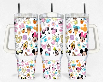 Magische snacks 40 oz beker wrap png, stripfiguren 2 stuks 40 oz beker png, lente cartoon 40 oz beker png sublimatieontwerp