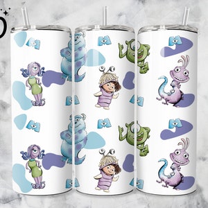 Monsters Tumbler Wrap - 20oz Straight Skinny Wrap - Sublimation Design - Sublimation Design Digital Download - PNG