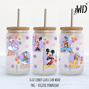 Frühlingsmaus Libbey 16 Unzen, Maus Retro Blumen Libbey Glasdosen Design 16 Unzen, PNG, Digital Design