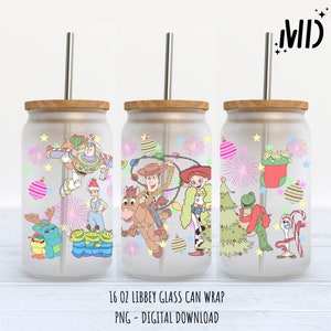 Christmas Story Friends Libbey 16oz Wrap - Christmas Story Friends Can Glass 16oz - Sublimation Design Digital Download - PNG