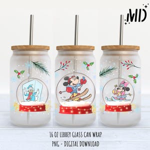 Magical Christmas Libbey 16 oz, Merry Christmas Glass Can 16oz, Santa Tumbler