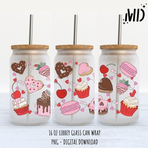 Valentines Day Libbey 16 oz, Love Glass Can 16oz, Magical Valentines Day Tumbler