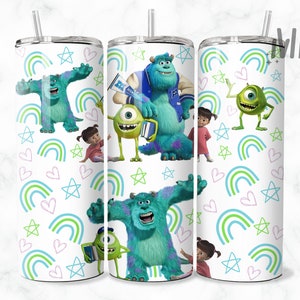 Monsters Tumbler Wrap - 20oz Straight Skinny Wrap - Sublimation Design - Sublimation Design Digital Download - PNG