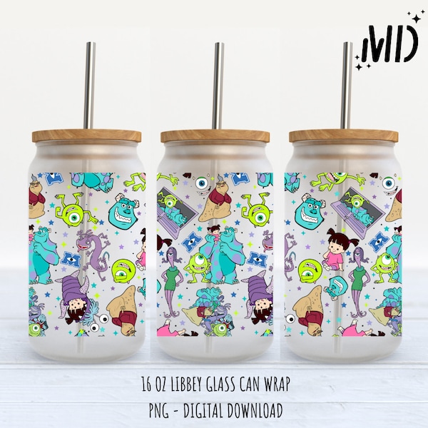 Monsters Libbey 16oz - Sublimation Design - Sublimation Design Digital Download - PNG