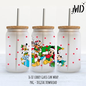 Magical Christmas Libbey 16 oz, Merry Christmas Glass Can 16oz, Santa Tumbler