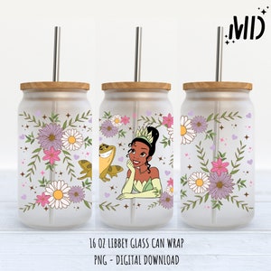 Princess Frog libbey 16 Unzen, magisches Glasdosen-Design, Princess Tumbler Wrap