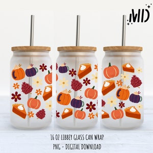 Thanks Giving Libbey 16oz, American Pie Can Glass Design 16oz, Holidays tumbler Wrap png