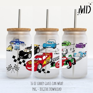 Cars Libbey 16oz - Diseño de sublimación - Diseño de sublimación Descarga digital - PNG
