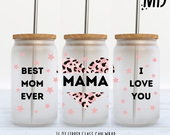 La mejor mamá de todos los tiempos Libbey 16oz, Día de la Madre Can Glass Cup 16oz, PNG, Diseño Digital