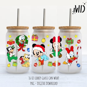 Magical Christmas Libbey 16 oz, Merry Christmas Glass Can 16oz, Santa Tumbler