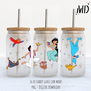 Princess libbey 16oz, Magical Glass Can Design, Princess Tumbler Wrap