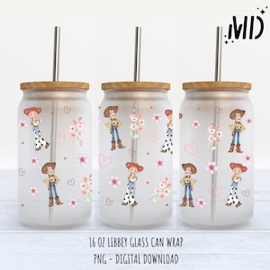 Story Friends Libbey 16oz Wrap - Design a sublimazione - Story Friends Can Glass 16oz - Design a sublimazione Download digitale - PNG