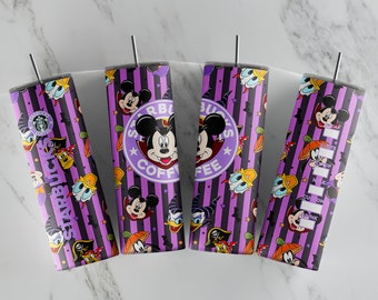 Envoltura de vaso de Halloween, diseño mágico de sublimación de Halloween, diseños de vaso flaco de 20 oz, vaso de Halloween de ratón PNG, descarga digital