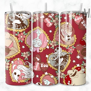 Valentijnsdag Tumbler png, Sally Halloween Skinny Tumbler 20 oz, Jack Halloween Tumbler Wrap 20oz, Addams Halloween Tumbler Wrap 20oz