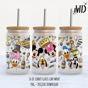 Magical New Years Eve Tumbler png, Digital Design Retro New Years eve Libbey 16oz Design, Digital Download PNG