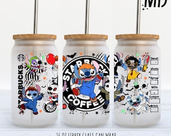Spooky Halloween Libbey 16 oz, Lata de vidrio de Halloween aterrador 16 oz, Diseño de vaso de Halloween 16 oz