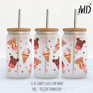 Magical Ice cream Libbey PNG Design, Spring Mouse Flower Digital Download