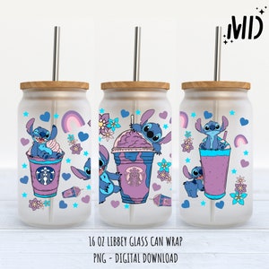 Tasse à café Purple Libbey 16 oz, canette en verre à café glacé 16 oz, canette en verre arc-en-ciel 16 oz
