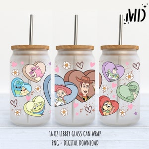 Valentines DayStory Friends Libbey 16oz Wrap - Sublimation Design - Story Friends Can Glass - Sublimation Design Digital Download - PNG