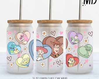 Valentines DayStory Friends Libbey 16oz Wrap - Sublimation Design - Story Friends Can Glass - Sublimation Design Digital Download - PNG