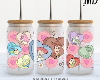 Valentines DayStory Friends Libbey 16oz Wrap - Sublimation Design - Story Friends Can Glass - Sublimation Design Digital Download - PNG