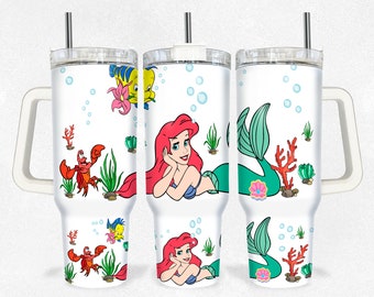Magical Mermaid Summer 40oz Tumbler Wrap Png, Spring 40 oz Tumbler Png, Mermaid Cartoon Magical Tumbler 40oz Png, Sublimation Designs
