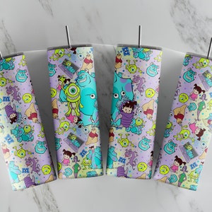 Monsters Tumbler Wrap - 20oz Straight Skinny Wrap - Sublimation Design - Sublimation Design Digital Download - PNG