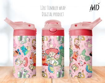 Story Friends Retro Tumbler png, Flower Sippy Cup 12oz, Toy Flip Top Tumbler 12oz