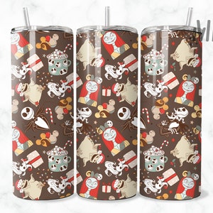 Kerst Horror png, Sally Halloween Skinny Tumbler 20 oz, Jack Christmas Tumbler Wrap 20oz, Addams Halloween Tumbler Wrap 20oz