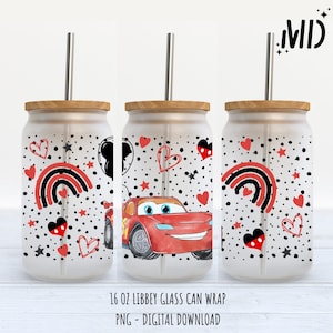 Valentines day Cars Libbey 16oz - ValentinesSublimation Design - Sublimation Design Digital Download - PNG