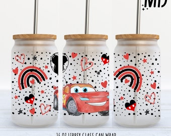 Día de San Valentín Cars Libbey 16oz - ValentinesSublimation Design - Diseño de sublimación Descarga digital - PNG