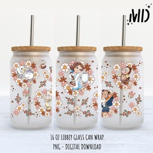 Princess libbey 16oz, Magical Glass Can Design, Princess Tumbler Wrap