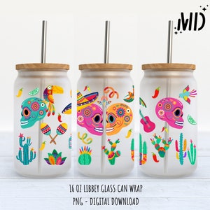 Calavera Mexicana Flor Retro, Vibraciones Mexicanas Libbey png Diseño, Producto Digital