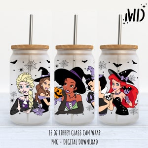 Halloween Princess libbey 16 Unzen, magisches Glasdosen-Design, Princess Tumbler Wrap