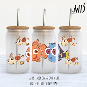 Sotto il mare Libbey 16oz - Design a sublimazione - Design a sublimazione di pesce Download digitale - PNG
