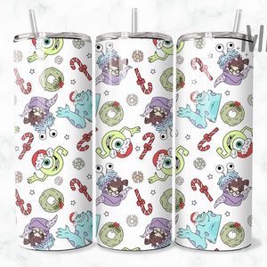 Monsters Tumbler Wrap - 20oz Straight Skinny Wrap - Sublimation Design - Sublimation Design Digital Download - PNG