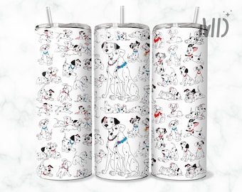 Dalmatian Tumbler Wrap, Skinny Tumbler 20oz, Dog Cartoon Skinny Tumbler Wrap 20oz