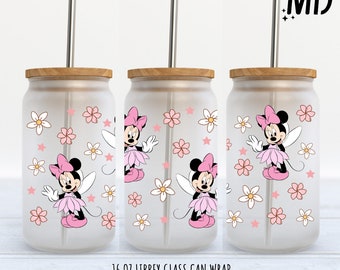 Etiqueta para lata de vidrio Libbey de Minnie Mouse Hada, 16 oz (Descarga digital)