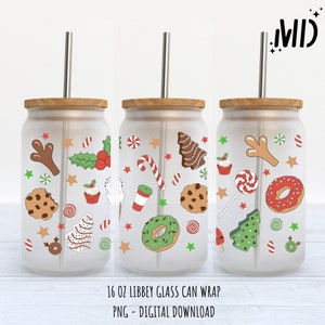 Christmas Design Libbey 16 oz, boîte en verre de Noël bonnet de Noel 16 oz, gobelet magique de Noël