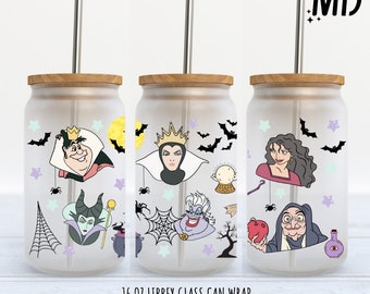 Halloween png, Villains libbey 16oz, Halloween Tumbler Wrap 16oz