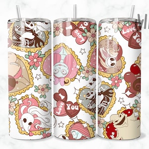 Valentijnsdag Tumbler png, Sally Halloween Skinny Tumbler 20 oz, Jack Halloween Tumbler Wrap 20oz, Addams Halloween Tumbler Wrap 20oz