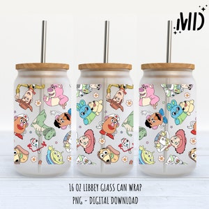 Story Friends Libbey 16oz Wrap - Sublimation Design - Story Friends Can Glass 16oz - Sublimation Design Digital Download - PNG