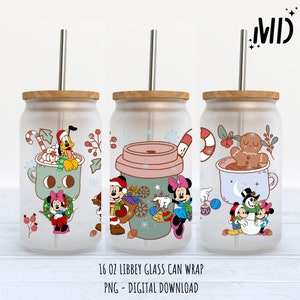 Christmas Libbey 16 oz, Merry Christmas Glass Can 16oz, Santa Tumbler