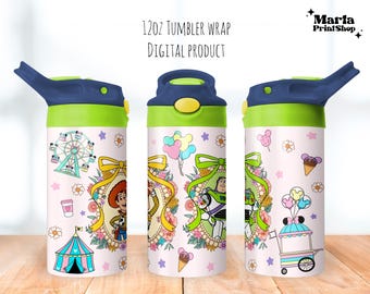 Cartoon Tumbler png, Toy World Sippy Cup 12oz, Boy Flip Top Tumbler 12oz
