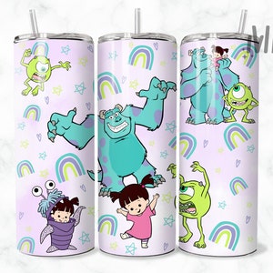 Monsters Tumbler Wrap - 20oz Straight Skinny Wrap - Sublimation Design - Sublimation Design Digital Download - PNG