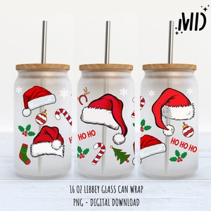 Weihnachtsdesign Libbey 16 oz, Weihnachtsmütze Weihnachtsglas Dose 16oz, Magischer Weihnachtsbecher