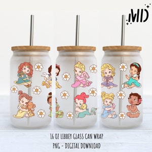 Baby Princess libbey 16 Unzen, magisches Glasdosen-Design, Princess Tumbler Wrap