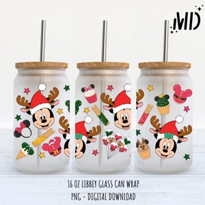 Magical Christmas Libbey 16 oz, Merry Christmas Glasdose 16oz, WeihnachtssnacksSanta Tumbler